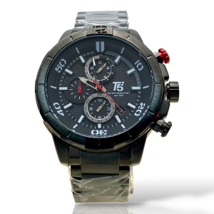 T5 Stainless Steel Round black Dial Chronograph Watch