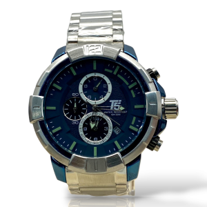 T5 quartz Stainless Steel Round Blue Dial Chronograph Men Watch