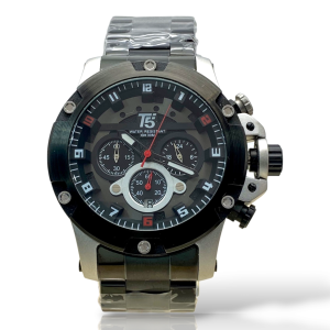 T5 Round black Dial Stainless Steel Band Chronograph Men Watch