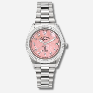 THE CLASSICS AUTOMATIC STAINLESS STEEL PINK ROUND DIAL WATCH 32.5MM