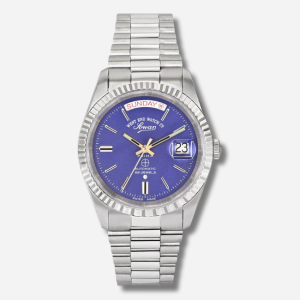 THE CLASSICS AUTOMATIC PURPLE ROUND DIAL STAINLESS STEEL WATCH 37MM