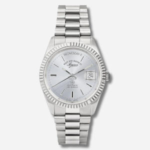 THE CLASSICS AUTOMATIC SILVER ROUND DIAL STAINLESS STEEL WATCH 37MM