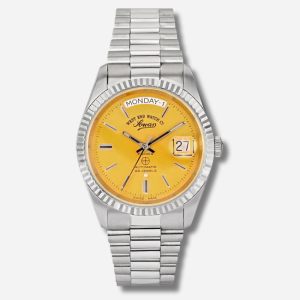THE CLASSICS AUTOMATIC YELLOW ROUND DIAL STAINLESS STEEL WATCH 37MM
