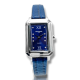 Rochas Luxury Diamond Blue Leather Strap Watch