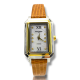 Rochas Luxury Diamond Brown Leather Strap Watch
