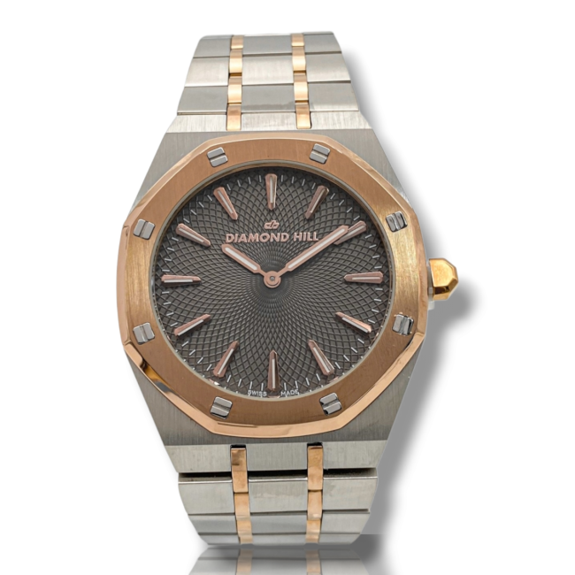Diamond Hill stainless steel Geometric shape gray Dial Quartz Men Watch