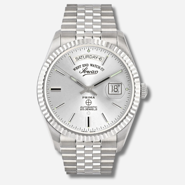West End Watch Co. Sowar Prima Classic white Dial 41mm Jubilee Bracelet